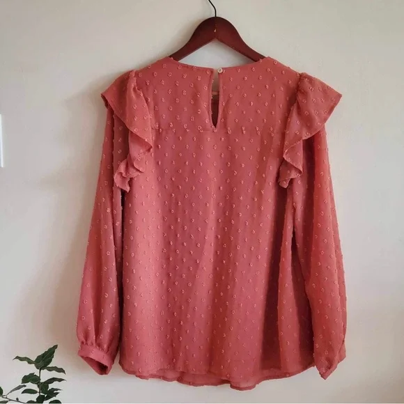 Jodifl Swiss Dot Rust Floral Embroidery Top - Picture 6 of 8